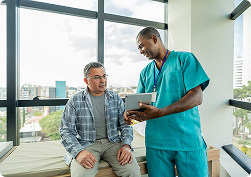 A doctor and patient conversing